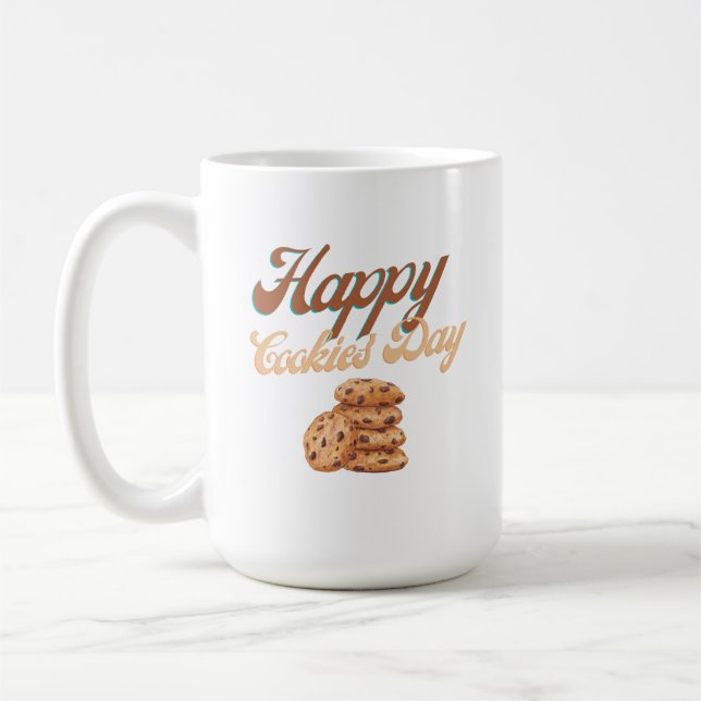 Caneca De Café Feliz Dia dos Biscoitos, Dia Nacional dos Biscoito (Esquerda)