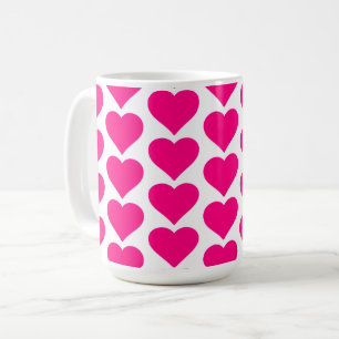 Caneca De Café Feliz Dia dos Namorados - acento de coração rosa