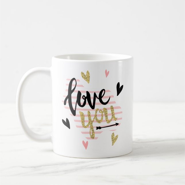 Caneca De Café Feliz Dia dos Namorados | Ame-Te Um Presente Moder (Esquerda)