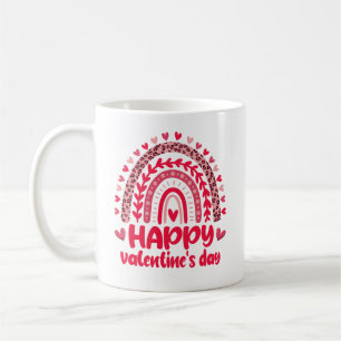 Caneca De Café Feliz Dia dos Namorados Arco-íris Leopardo