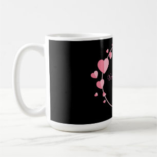 Caneca De Café Feliz Dia dos Namorados Coração Rosa Bonito
