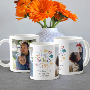 Caneca De Café Feliz Dia dos Pais Cute Whimsical Tipografia Foto