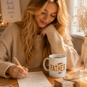 Caneca De Café Feliz Dia dos Pais – Presente de Coração para o Mu