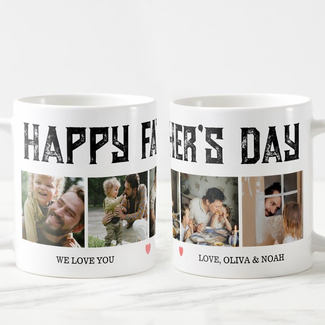 Caneca De Café Feliz Dia dos Pais Presente Personalizado de 5 Fot (Criador carregado)