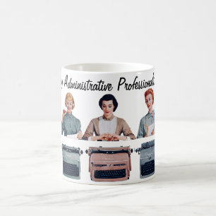 Caneca De Café Feliz Dia dos Profissionais Administrativos Retro