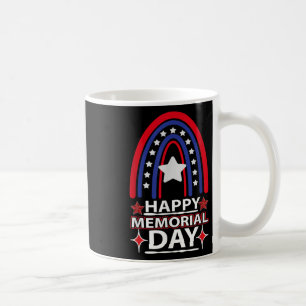 Caneca De Café Feliz Dia Memorial Rainbow Usa Flag American Flag