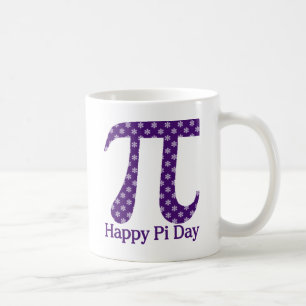 Caneca De Café Feliz Dia Pi Lavendar Flores em Roxo