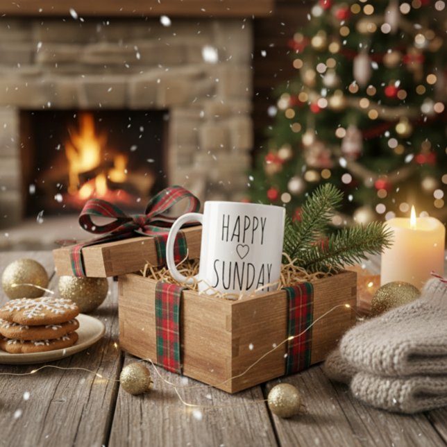 Caneca De Café 'Feliz domingo' Manhãs calmas Amantes de domingo P (Criador carregado)