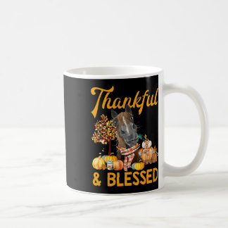 Caneca De Café Feliz E Abençoado Pumpkin Horse Queda Graças a Deu