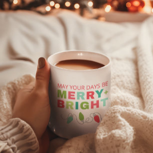 Caneca De Café Feliz e Bright Christmas Modern Mug