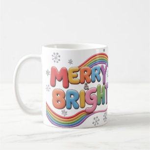 Caneca De Café Feliz e Bright Clássico de Natal