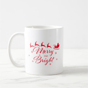 Caneca De Café Feliz e brilho com Papais noeis e pulseira