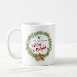 Caneca De Café Feliz e coroa de natal brilhante
