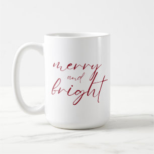 Caneca De Café Feliz e guião vermelho brilhante Natal