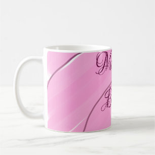 Caneca De Café Feliz e modo cinza design de rosca cor-de-rosa-cla