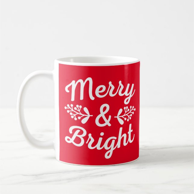 Caneca De Café Feliz e Natal Brilhante (Esquerda)