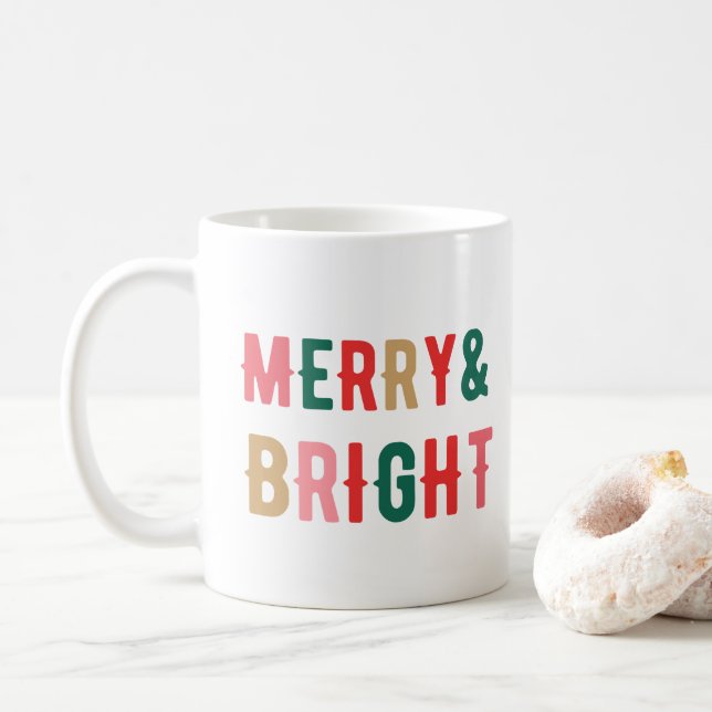 Caneca De Café Feliz e Natal brilhante (Com Donut)