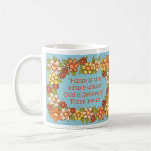 Caneca De Café Feliz é Pessoas Deus é Jeová Escritura Mug