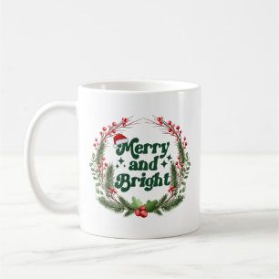 Caneca De Café Feliz e vermelho-claro, branco-verde, bom Natal