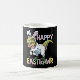 Caneca De Café Feliz Eastrawr T Rex Páscoa Dinossaur Bunny Egg