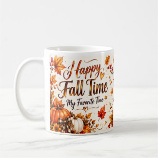 Caneca De Café Feliz Época de Outono – Meu Tempo Favorito | Outon