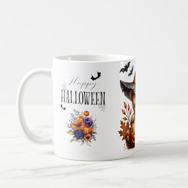 Caneca De Café Feliz Feriado do Urso do Mágico Feliz Helloween (Esquerda)