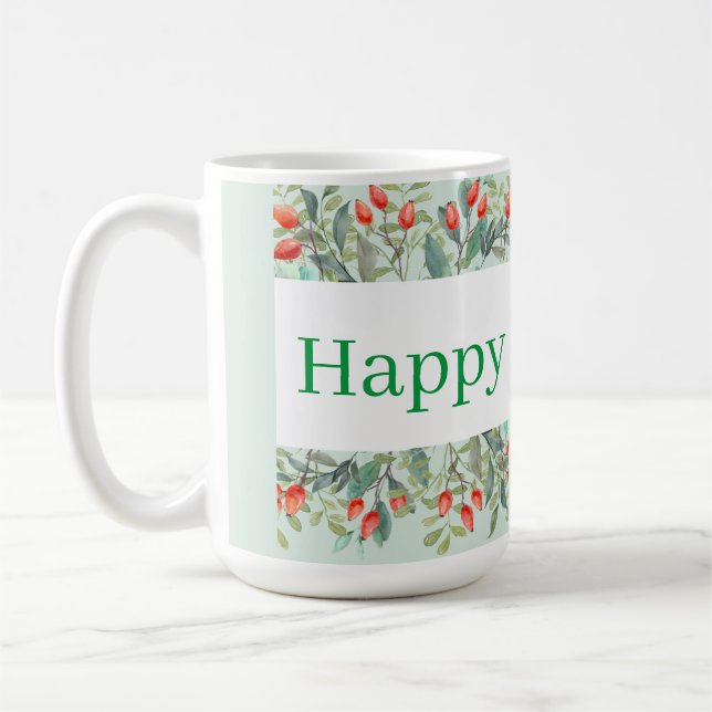 Caneca De Café Feliz Feriados! Verde (Esquerda)