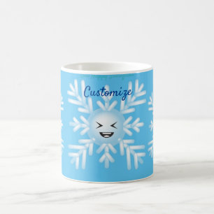 Caneca De Café Feliz Floco de Neve Emoticon Thunder_Cove