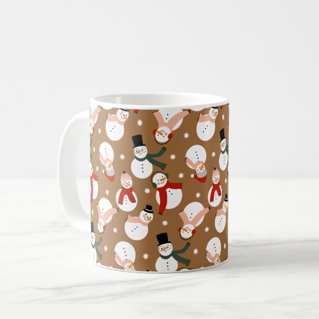 Caneca De Café Feliz gelada Snowman Wonderland (Frente Esquerda)