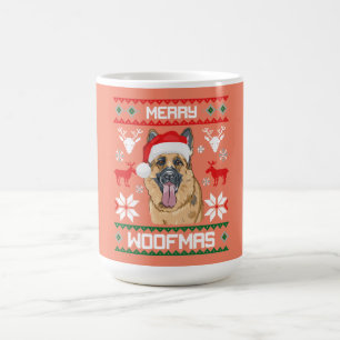 Caneca De Café Feliz german shepherd Woofmas Sweet Natal
