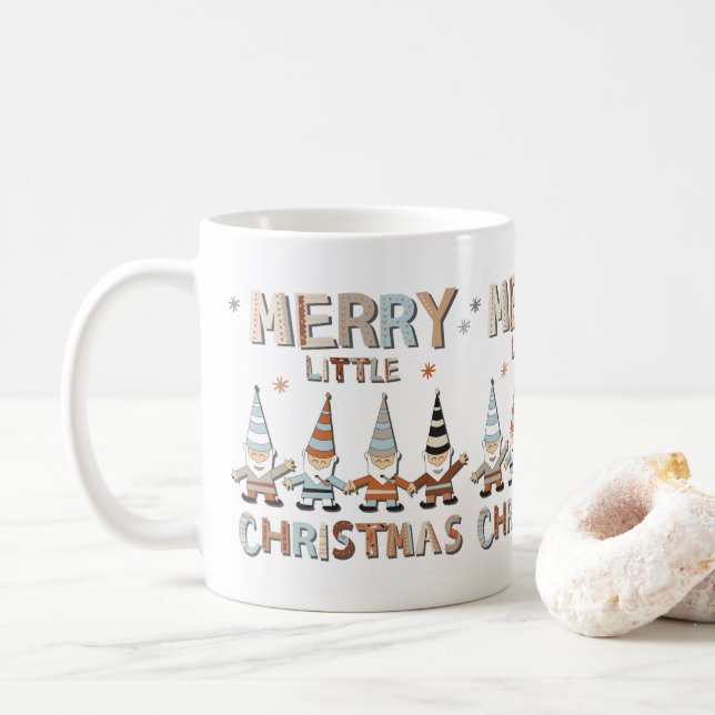 Caneca De Café Feliz Gnomo Pequeno Natal (Com Donut)