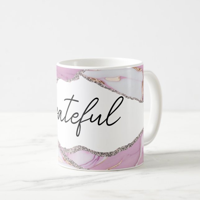 Caneca De Café Feliz Grateful Obrigado presentes pelo Pai da mãe (Frente Esquerda)