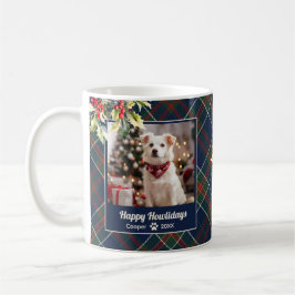 Caneca De Café Feliz Hábides Cachorro Vermelho Azul Xadrez Vermel