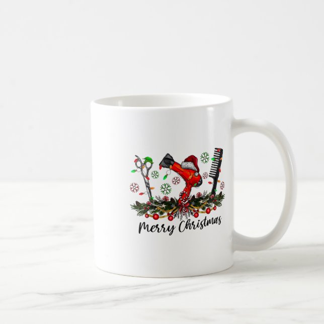 Caneca De Café Feliz Hairstylist Hairdresser de Natal Corresponde (Direita)