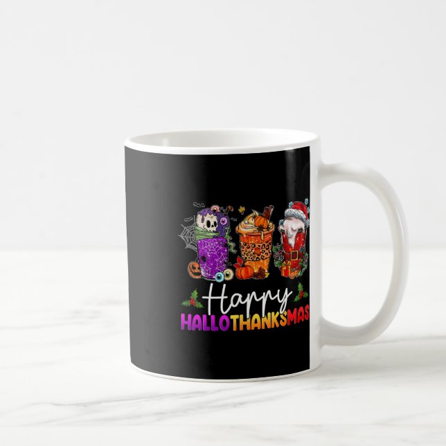 Caneca De Café Feliz Hallothanksmas Halloween Café com Leite de A (Direita)