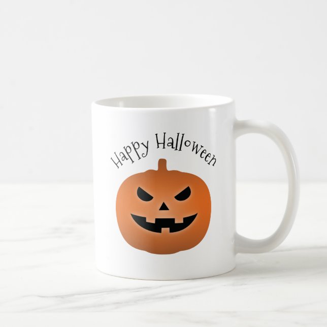 Caneca De Café Feliz Halloween Assombrado Jack O Lantern Pumpkin (Direita)