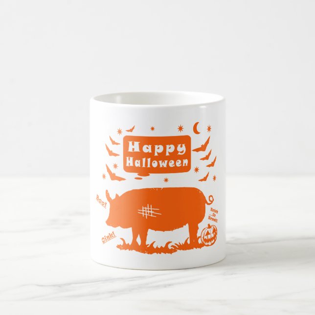 Caneca De Café Feliz Halloween Boo Oink (Centro)