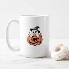 Caneca De Café Feliz Halloween Caffeine Ghost