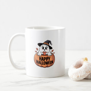 Caneca De Café Feliz Halloween Caffeine Ghost