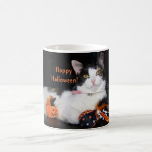 Caneca De Café Feliz Halloween Calico Cat