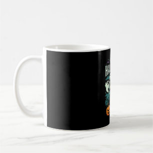 Caneca De Café Feliz Halloween Castelo Assombrado Fantasmas e Abó