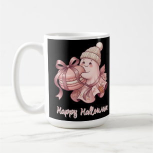 Caneca De Café Feliz Halloween Cute Autumn Colheita Fantasma&Maca