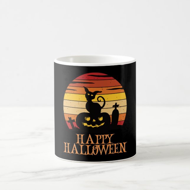 Caneca De Café Feliz Halloween Engraçado Caráter Assustador (Centro)