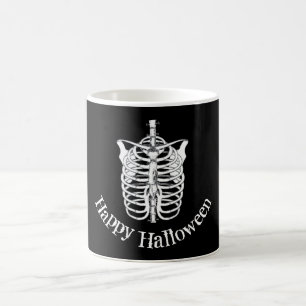 Caneca De Café Feliz Halloween Esqueleto Assustador e Sinistro Di