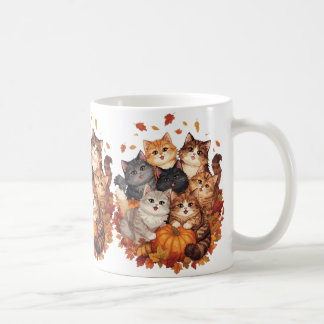 Caneca De Café Feliz Halloween Gatos e Abóboras