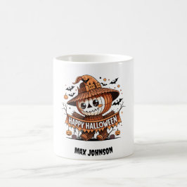Caneca De Café Feliz Halloween - Hocus Pocus Orange Black