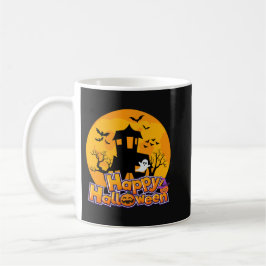 Caneca De Café Feliz Halloween Huneen House Moon