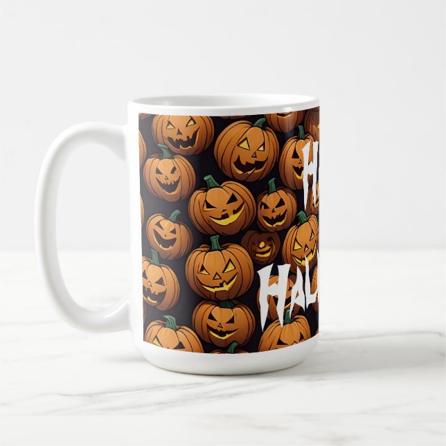 Caneca De Café Feliz Halloween Jack-o-Lanterna (Esquerda)