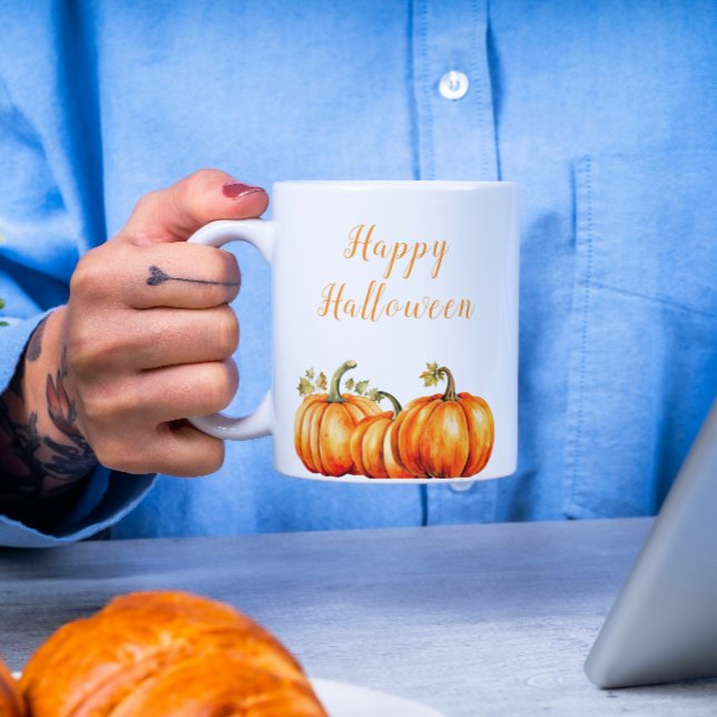 Caneca De Café Feliz Halloween Pumpkins (Criador carregado)