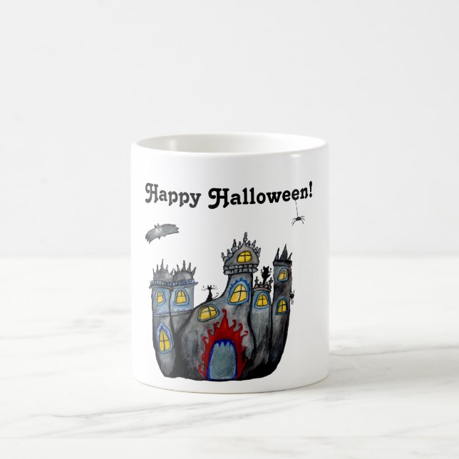 Caneca De Café Feliz Halloween Spooky Castle Mug (Centro)